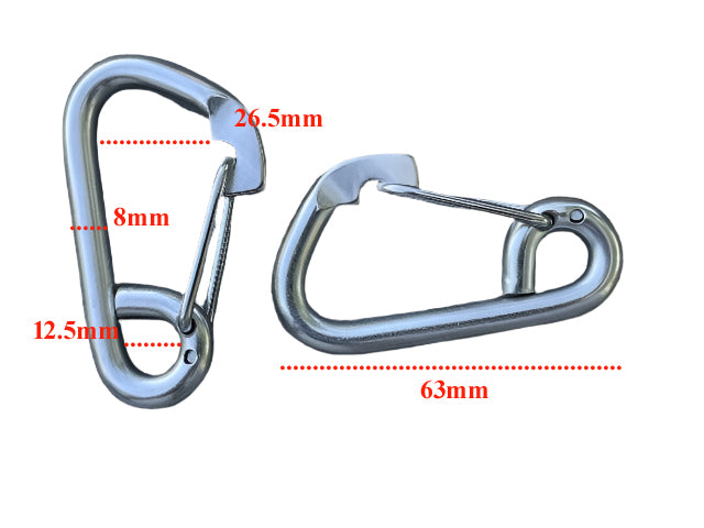 Carabiner - 80mm Stainless Steel