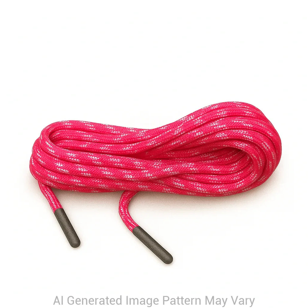 Neon Pink & White CAMO Shoelaces