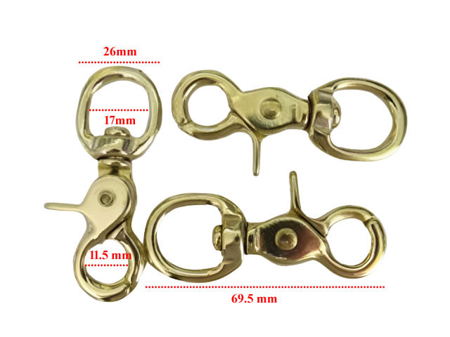 Brass Trigger Snap Hook - 15mm