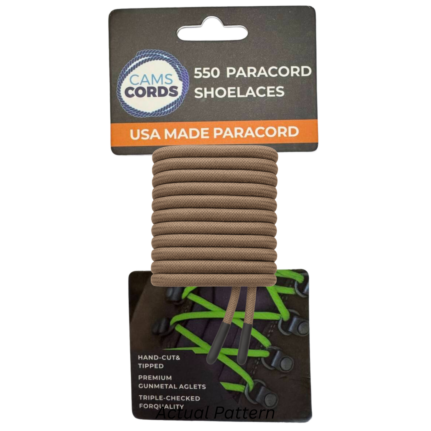Coyote Brown 550 Paracord Shoelaces