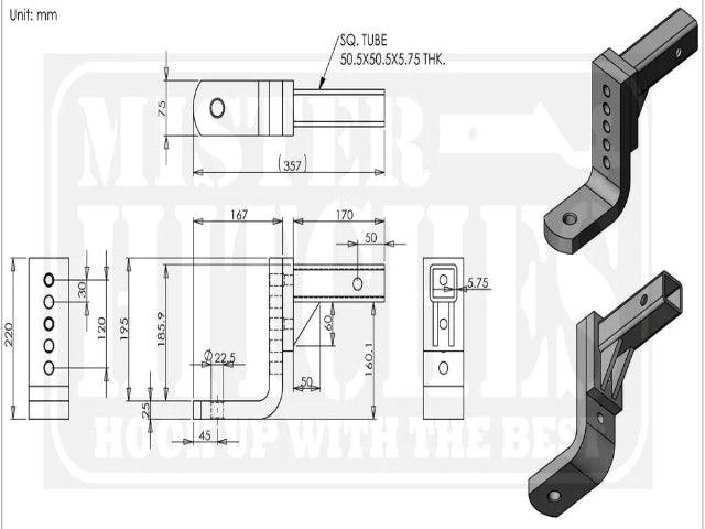 Mister Hitches - SHORT SHANK - Adjustable Tow Hitch 4000Kg | 12 Stage Ball Mount (Heavy Duty) - Ford Ranger (MHABM-5XHDS)
