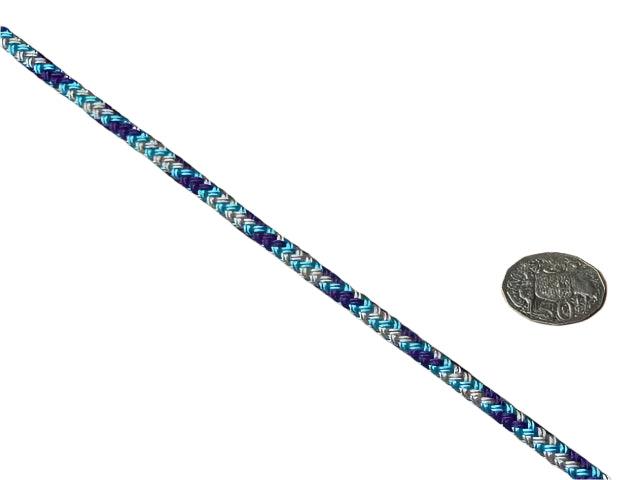 Appaloosa- Aqua-Silver-Purple Rope - 8mm - Cams Cords