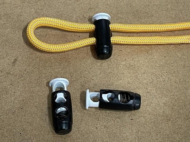 Barrel Toggle - Metal - single end White - Cams Cords