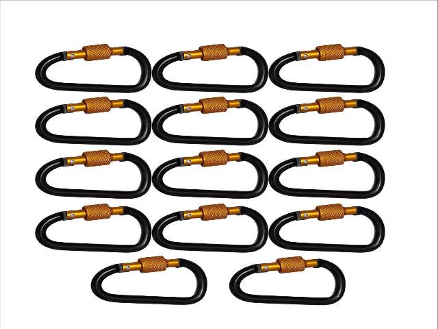 Carabiner - Black & Orange 80mm - Cams Cords