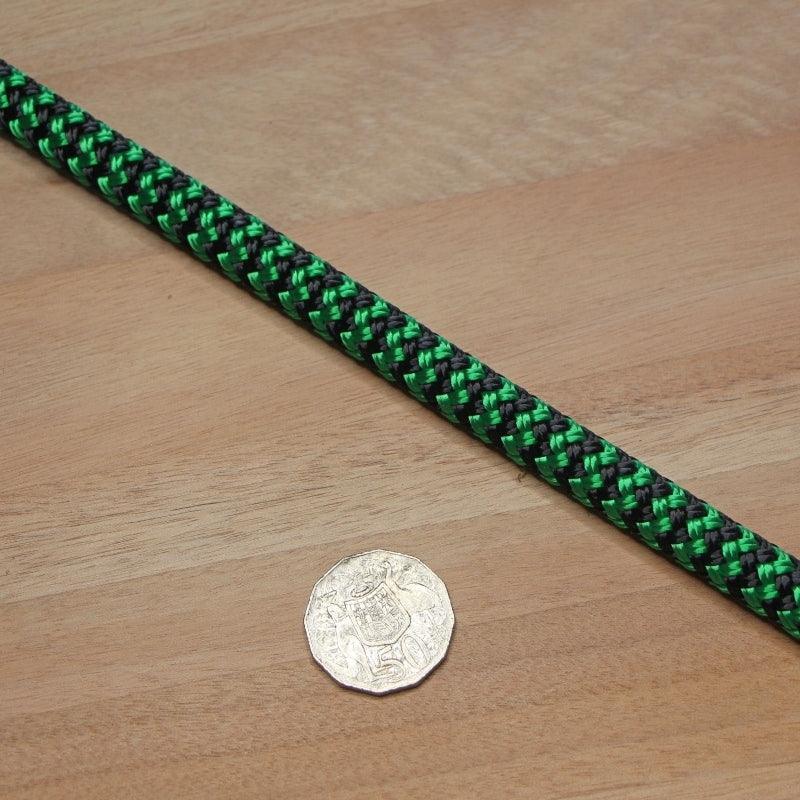 Marine Rope - Green-Black zig zag - 12mm* - Cams Cords