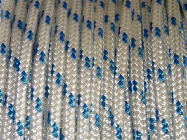 Marine Rope - White & Blue fleck - 6mm - Cams Cords