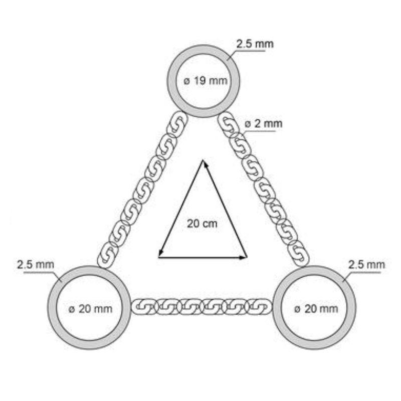 Martingale Collar kit - 20mm Stainless Steel D Ring - Cams Cords