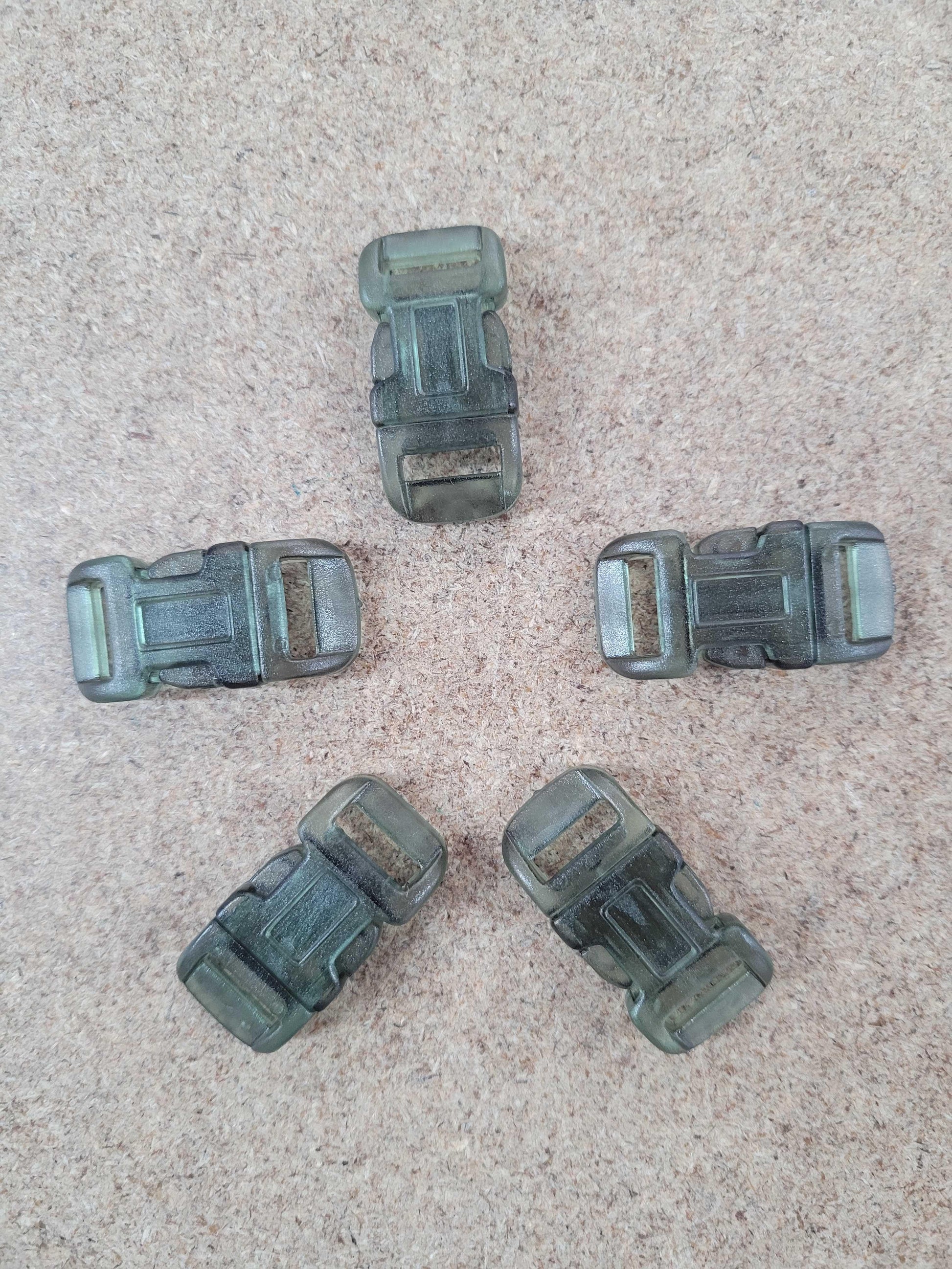 Military Green Clear Buckles - 12mm - Cams Cords