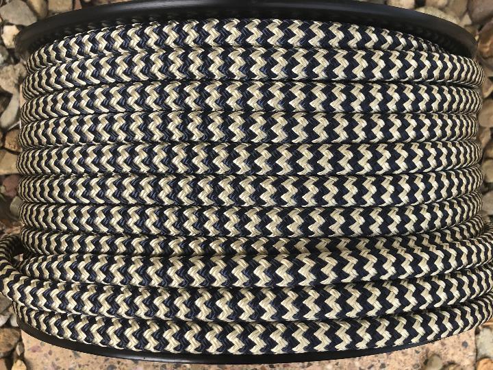 Zig Zag -Navy-Beige - 10mm* - Cams Cords