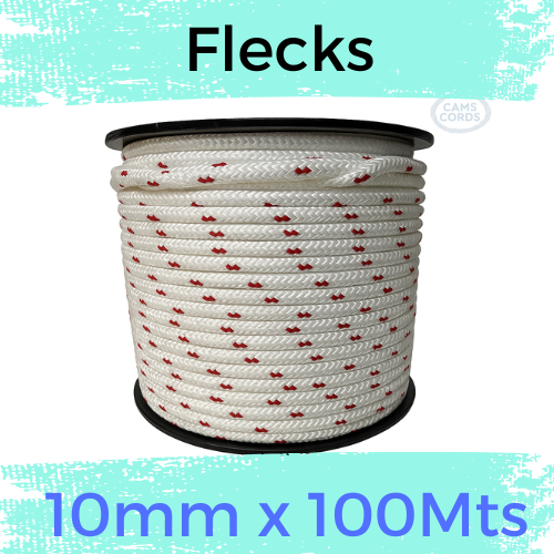 Marine Rope 10mm (Double Braid) — 100m Bulk Spool — Flecked Colors