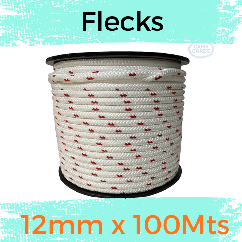 Marine Rope 12mm (Double Braid) — 100m Bulk Spool — Flecked Colors