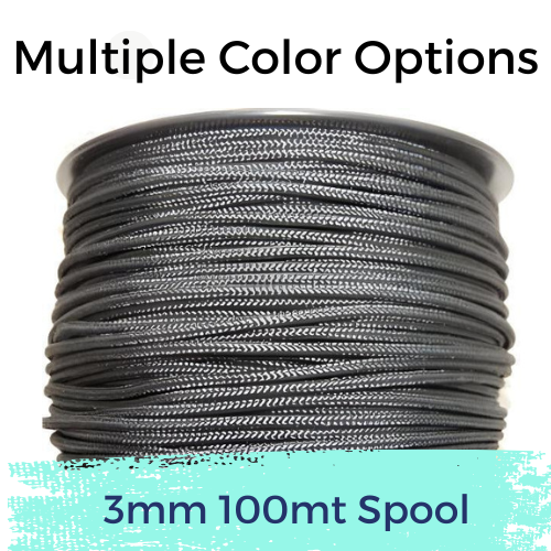 3mm Racespec x 100m UHMWPE Rope – Dyneema® Alternative | 400kg Strength
