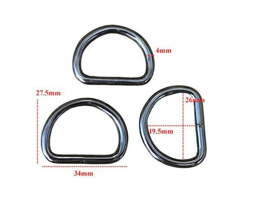 Dee Rings - 25mm Gun Metal