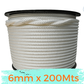 Marine Rope 6mm (Double Braid) — 200m Bulk Spool — Solid Colours