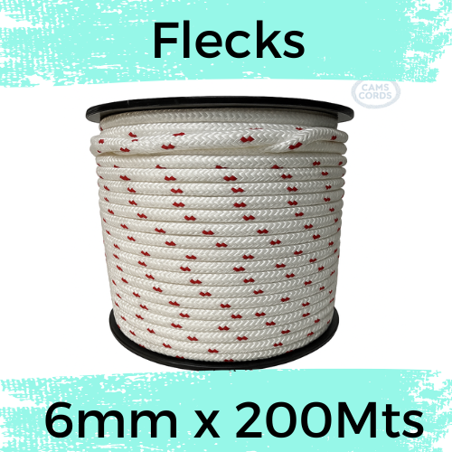 Marine Rope 6mm (Double Braid) — 200m Bulk Spool — Flecked Colors
