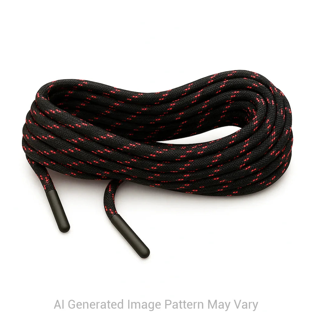 Black & Imperial Red X 550 Paracord Shoelaces