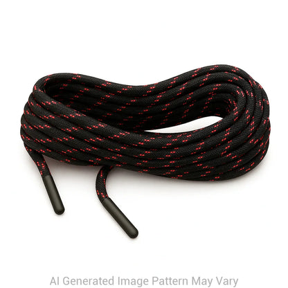 Black & Imperial Red X 550 Paracord Shoelaces