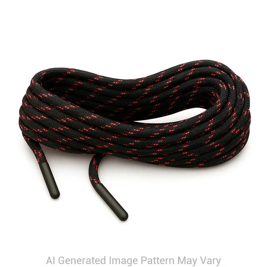 Black & Imperial Red X 550 Paracord Shoelaces