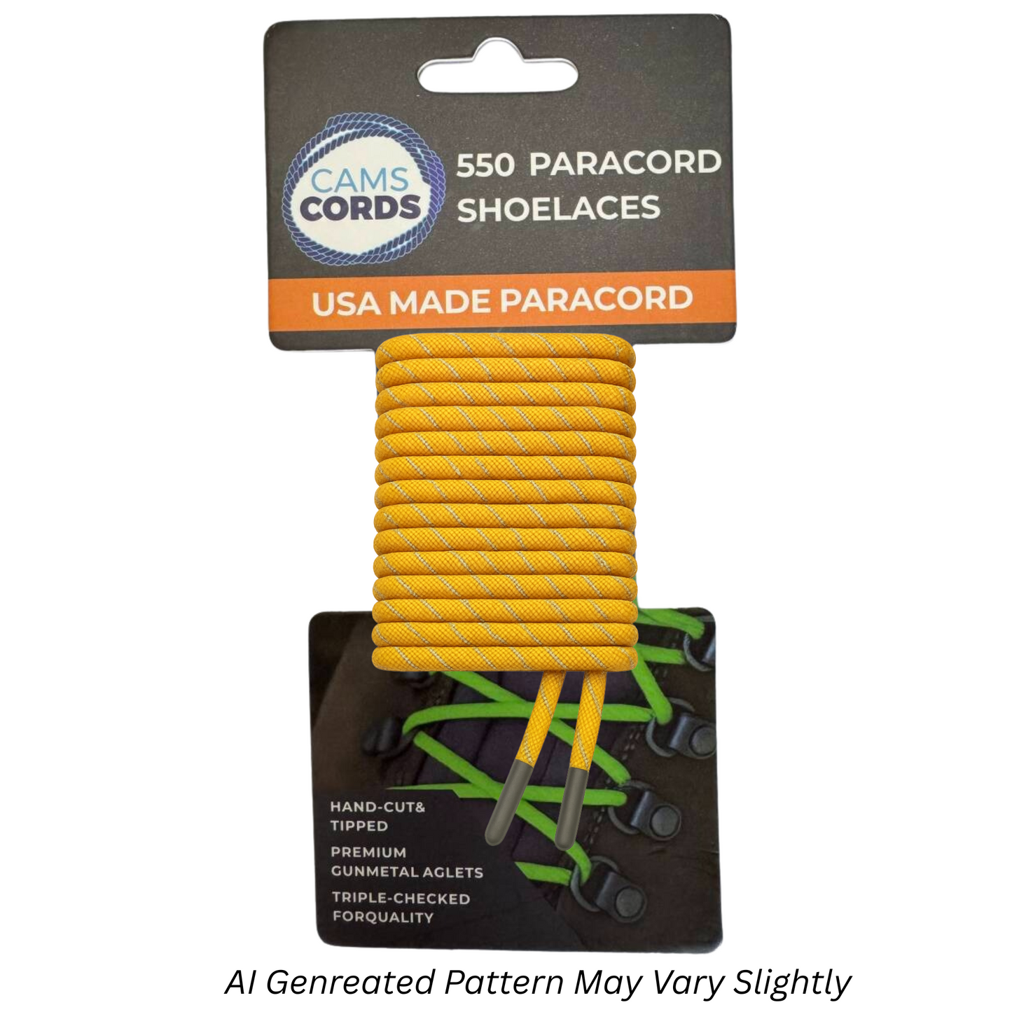 Golden Rod  550 Paracord Reflective Shoelaces