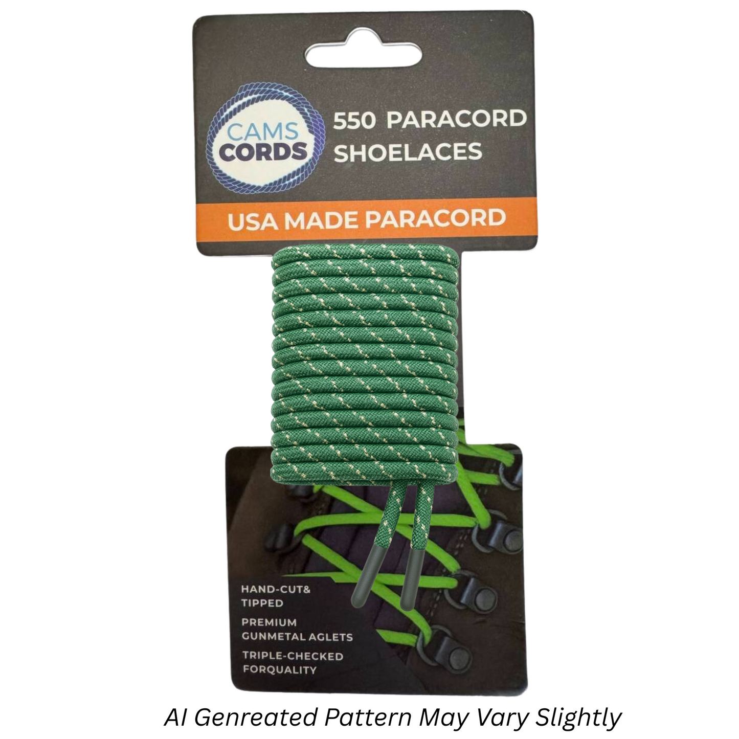 Kelly Green  550 Paracord Reflective Shoelaces