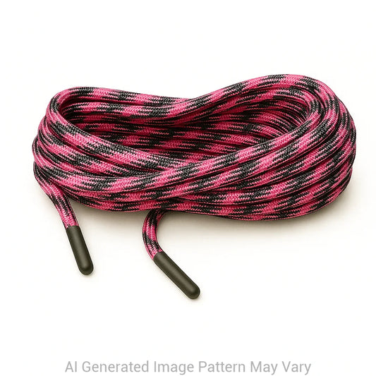 Rose Pink-Black 50/50 550 Paracord Shoelaces