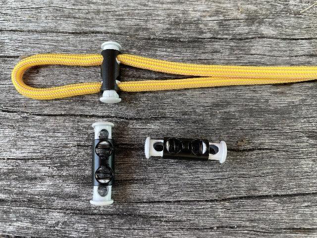 Barrel Toggle - Metal - double end White - Cams Cords