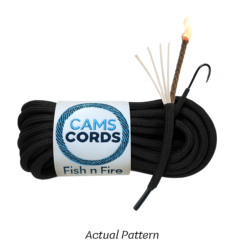 Black - Fishing & Fire Starter Paracord