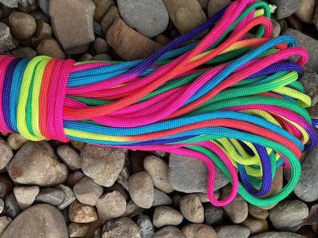 Bright Rainbow Polyester 550 cord - Cams Cords