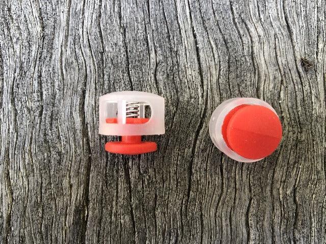 Button Toggle - Clear & Red - Cams Cords