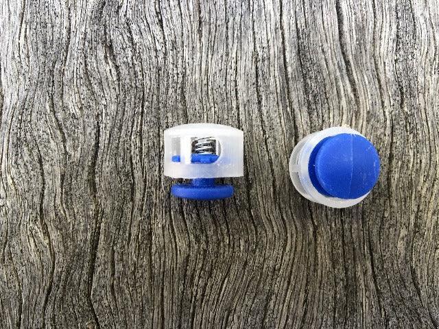 Button Toggle - Clear & Royal Blue - Cams Cords