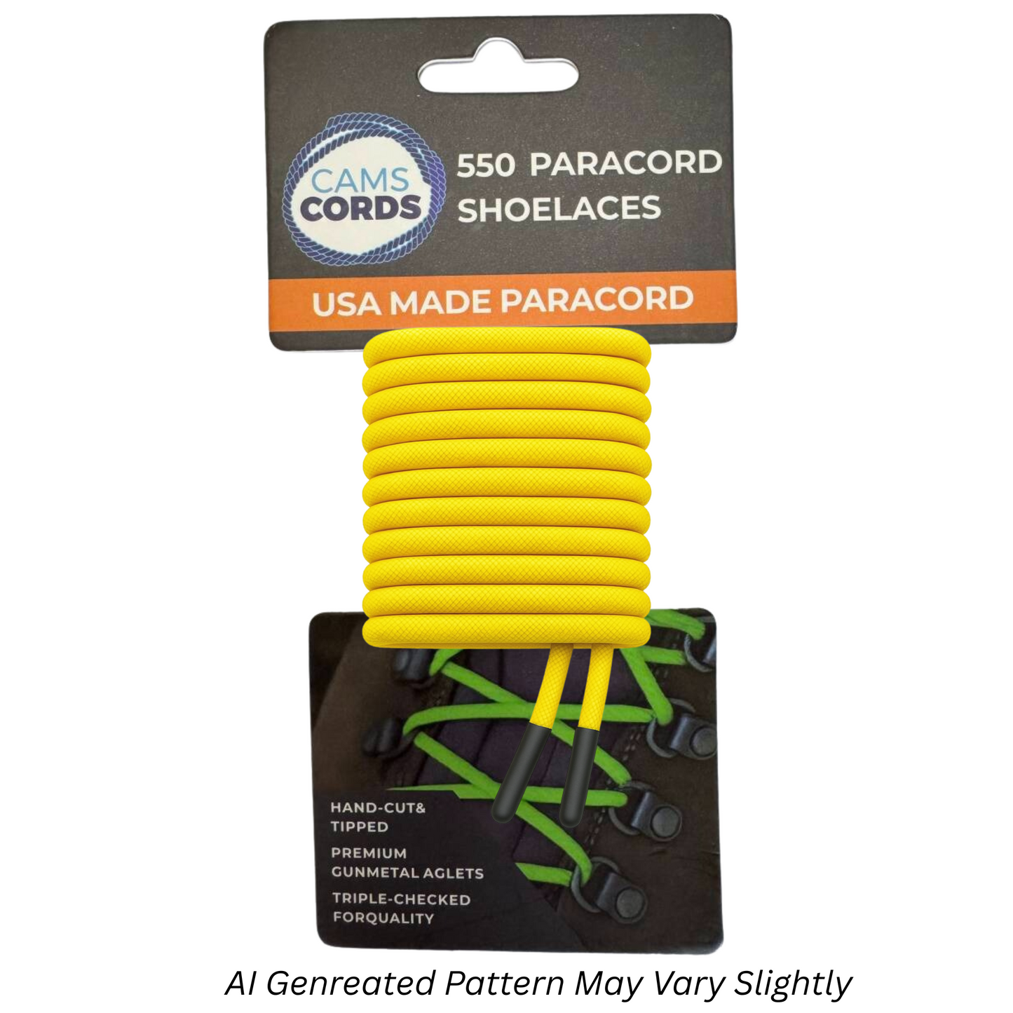 Canary Yellow 550 Paracord Shoelaces