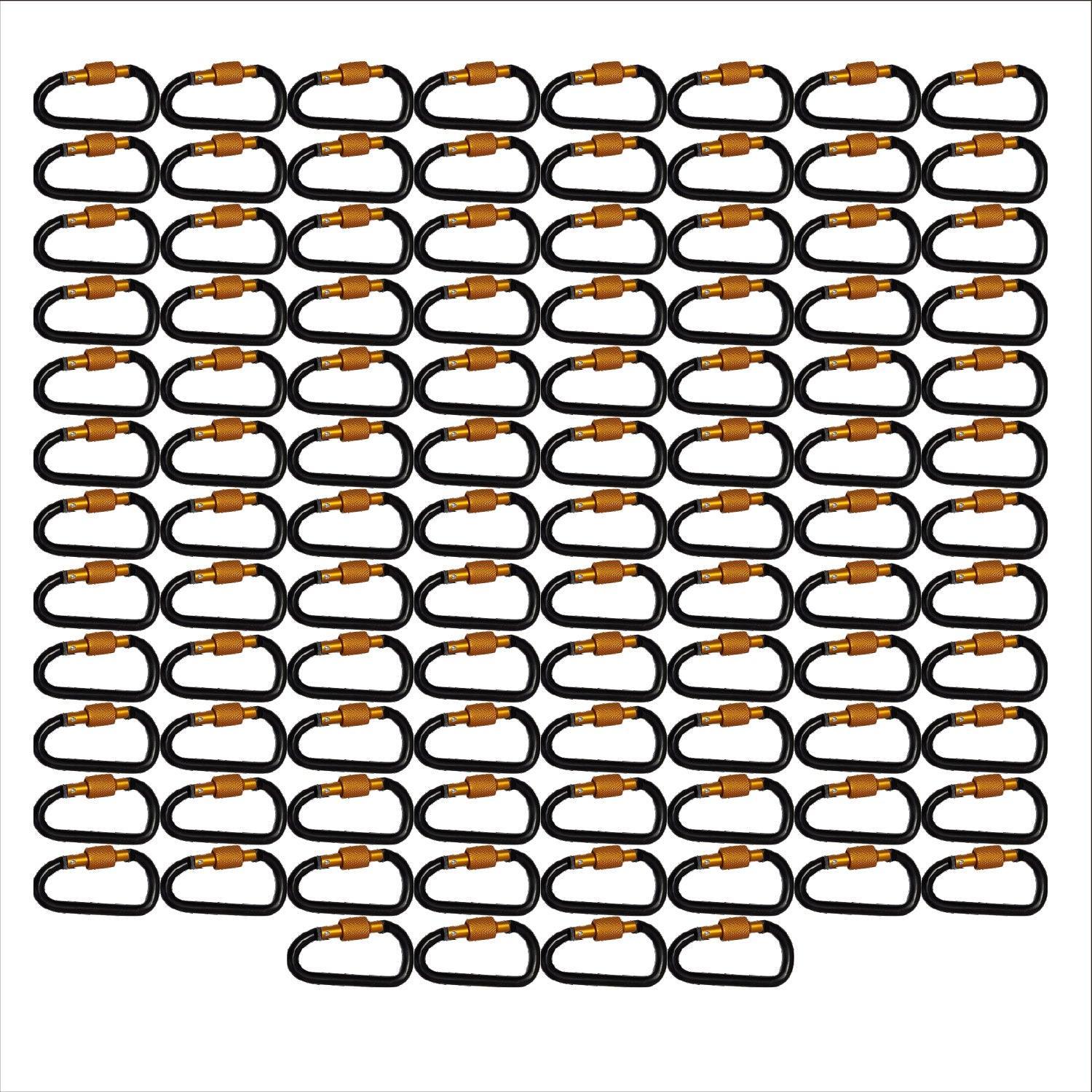 Carabiner - Black & Orange 80mm - Cams Cords