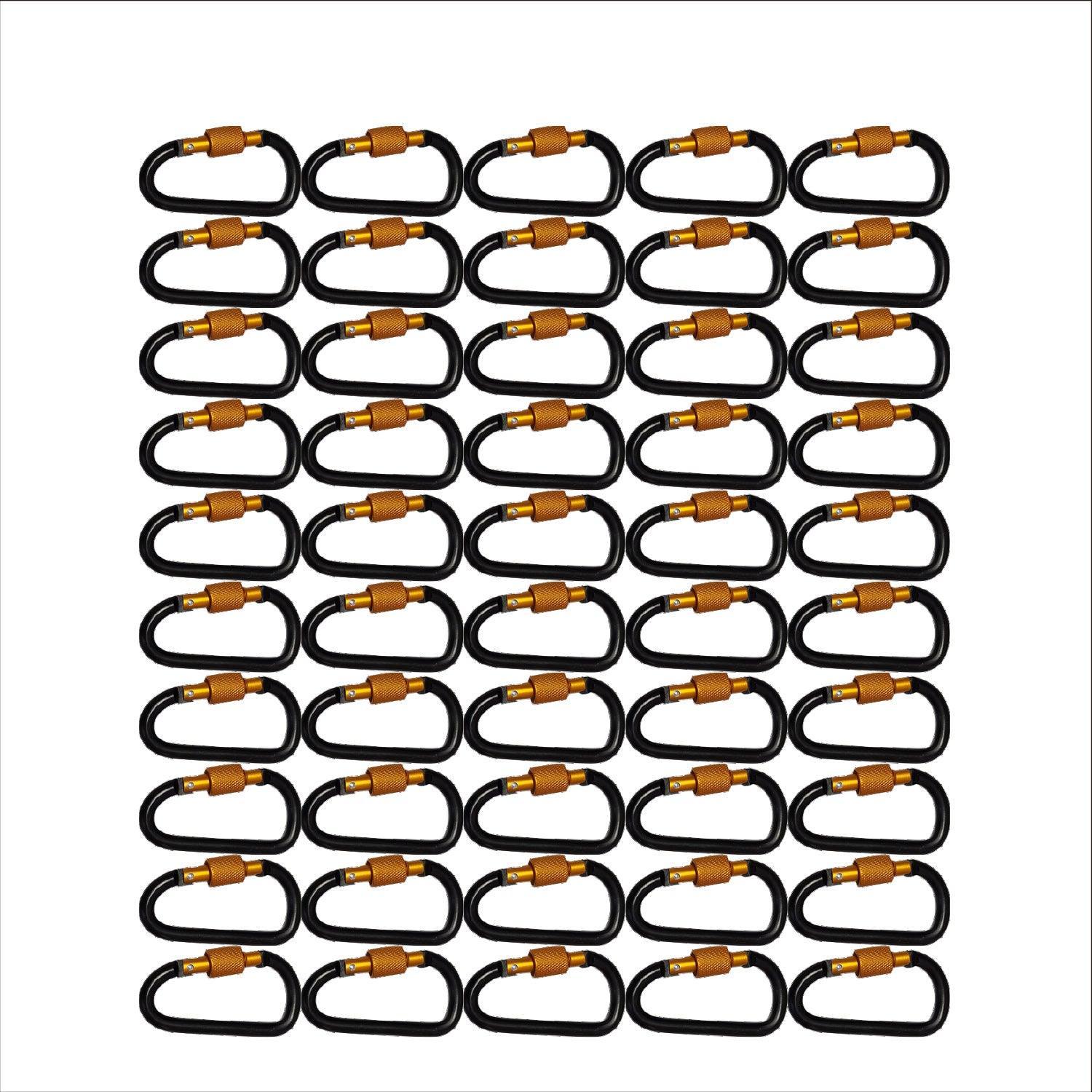 Carabiner - Black & Orange 80mm - Cams Cords