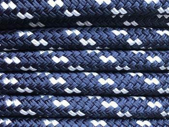 Fleck - Double - Navy with White Horse Halter - 8mm - Cams Cords