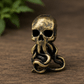 Brass Octopus Skull - paracord bead - Gold