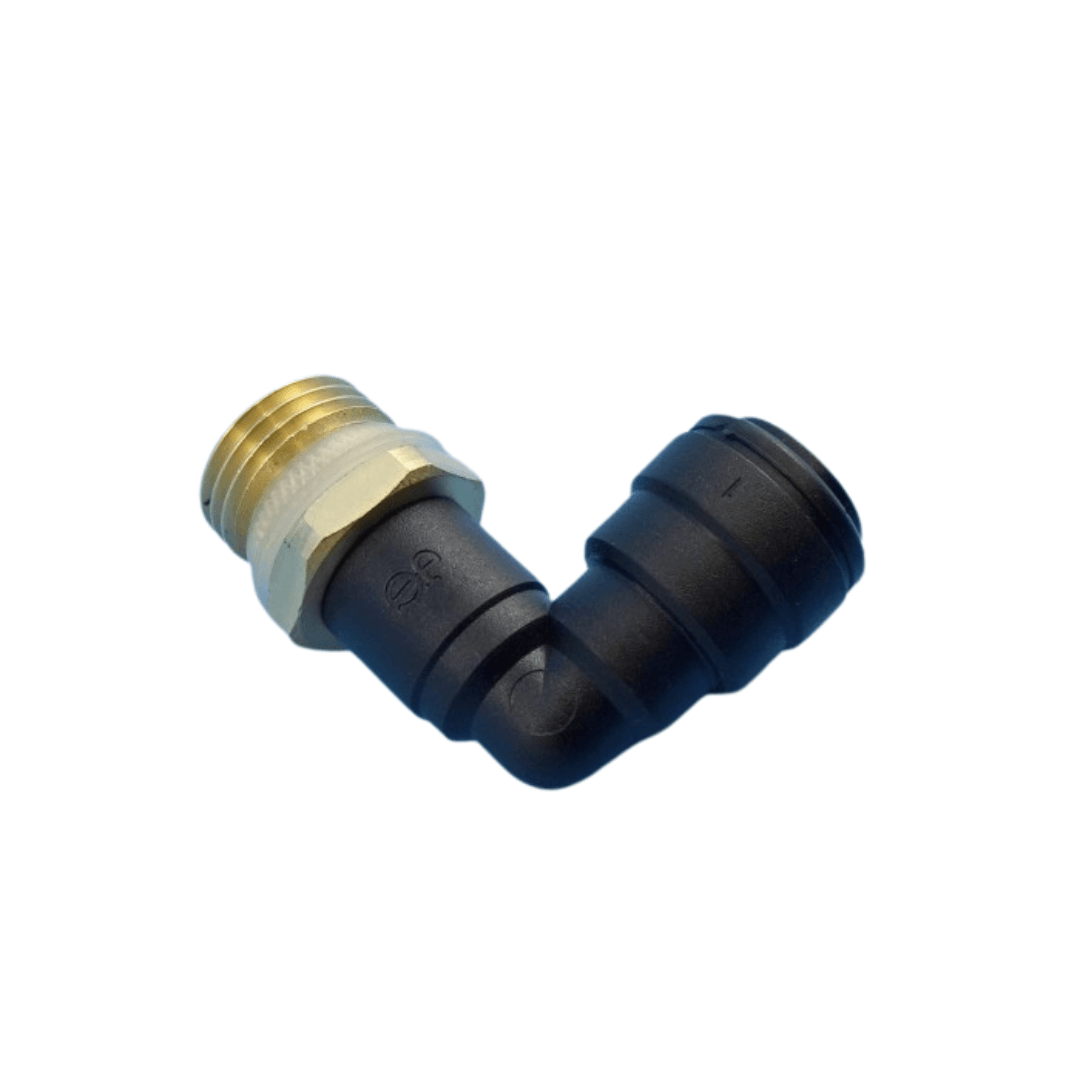 JOHN GUEST 1/2 Inch Brass Male Adapter with 12mm Plastic Elbow - Free Delivery - Cams Cords