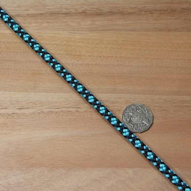 Lattice- Aqua-Black halter - 8mm - Cams Cords