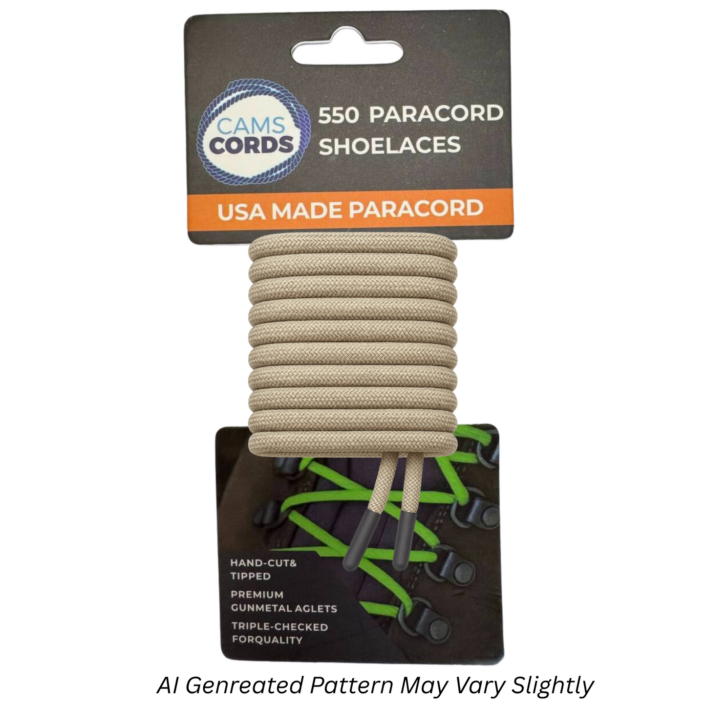 Light Tan 550 Paracord Shoelaces