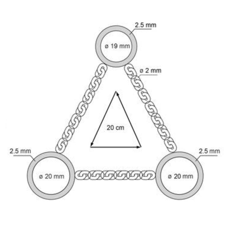 Martingale Collar kit - 20mm Chrome Plated D Ring - Cams Cords