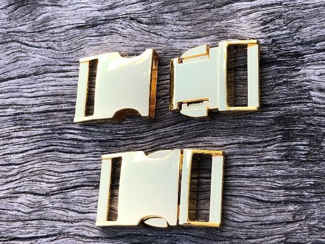 Metal Slimline Buckle - Gold 25mm Side Release - Cams Cords
