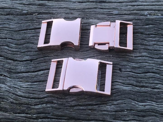 Metal Slimline Buckle - Rose Gold 25mm Side Release - Cams Cords