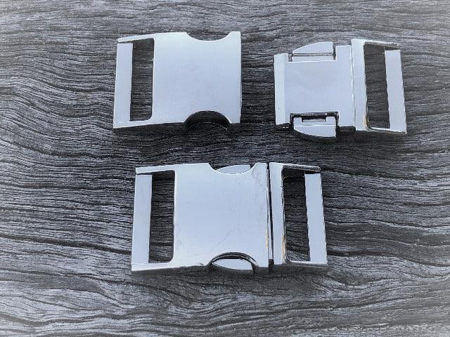 Metal Slimline Buckle - Silver 25mm Side Release - Cams Cords