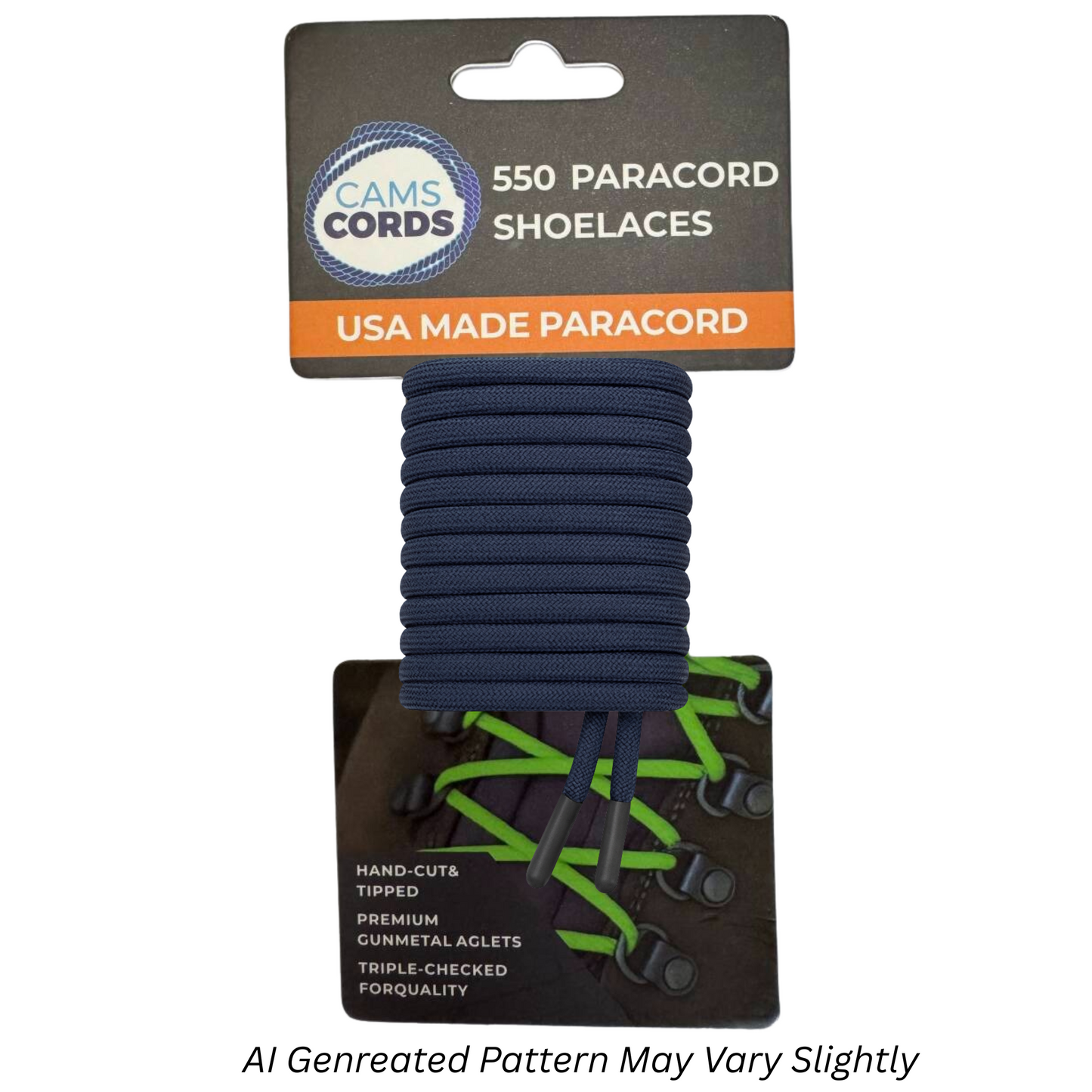 Midnight Blue 550 Paracord Shoelaces