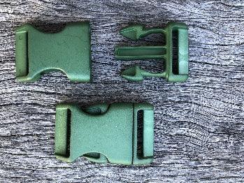 Military Green - 25mm Curved side release buckle - Cams Cords