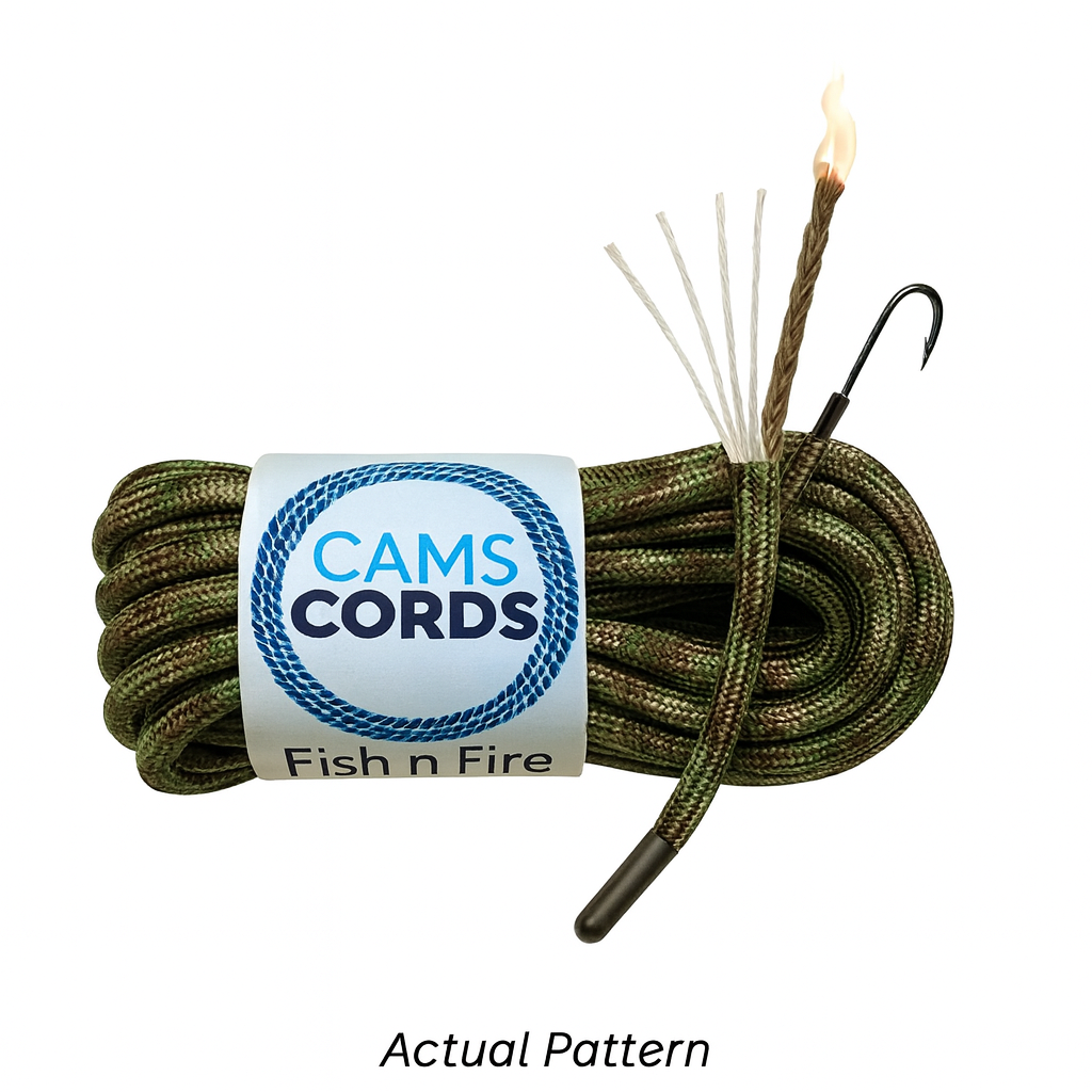 Multi-Camo - Fishing & Fire Starter Paracord