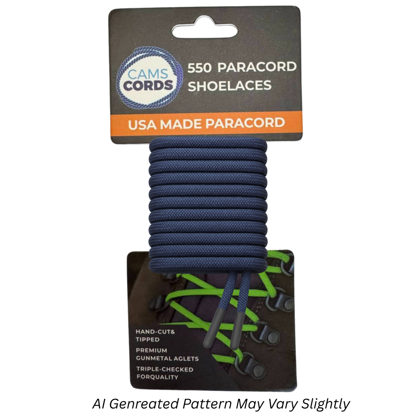 Navy Blue 550 Paracord Shoelaces