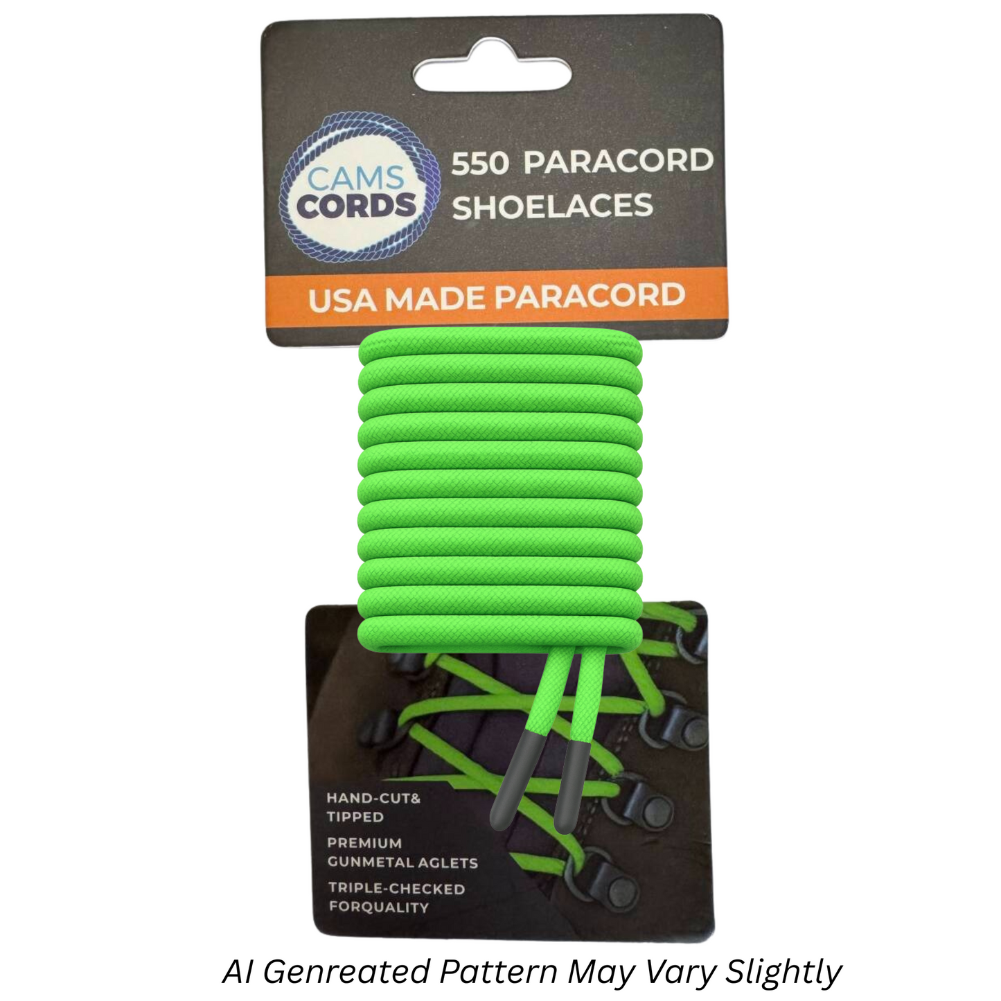 Neon Green 550 Paracord Shoelaces
