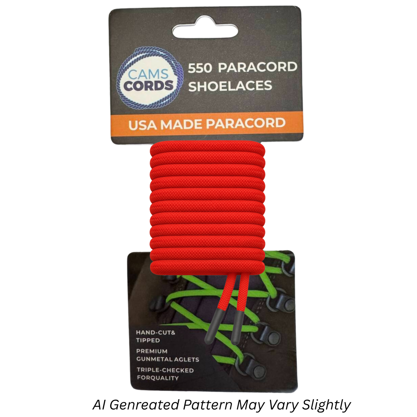 Neon Orange 550 Paracord Shoelaces