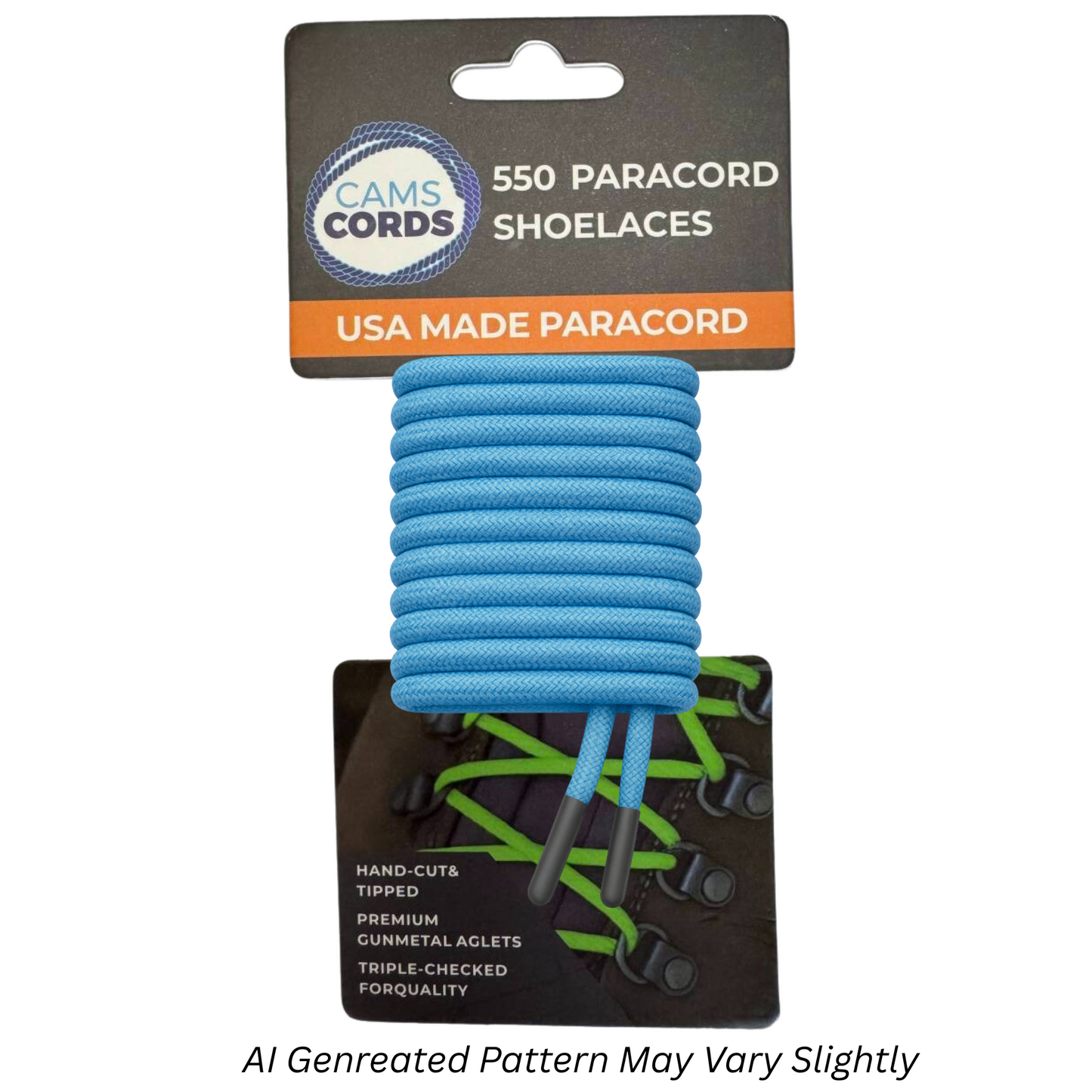 Neon Turquoise 550 Paracord Shoelaces