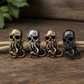 Brass Octopus Skull - paracord bead - Black